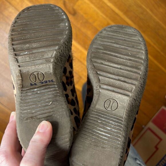 Cole Haan Cheetah Hair Fur Lined Knee High Wedge Boots Suede Size 6 - Picture 7 of 10